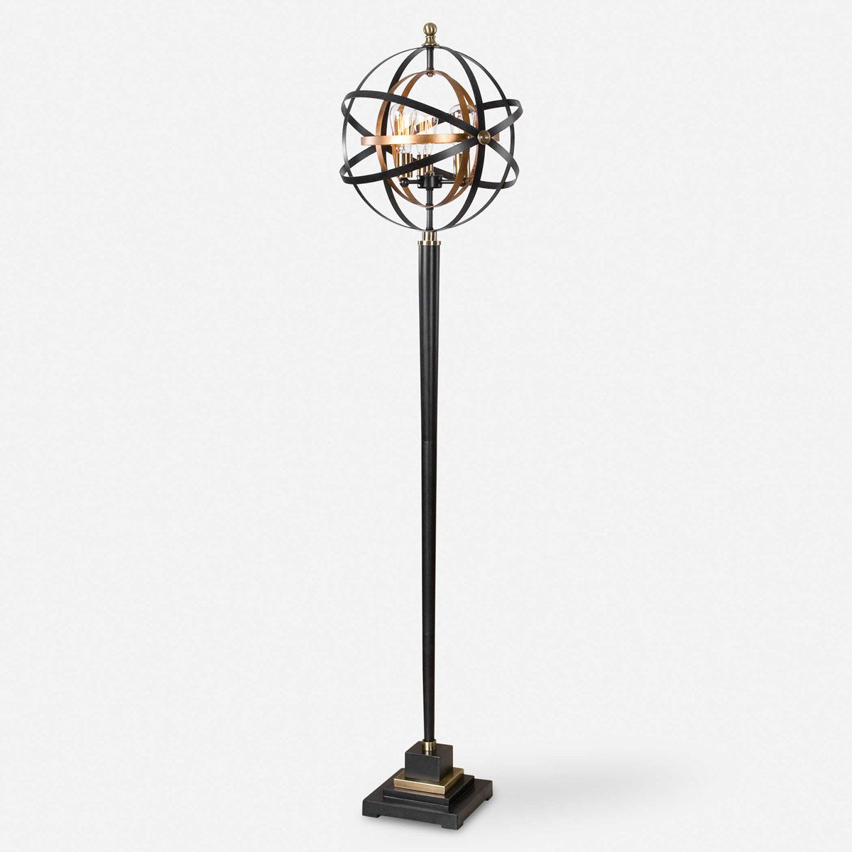 Uttermost Rondure Bronze and Gold Leaf Sphere Floor Lamp - Image 1