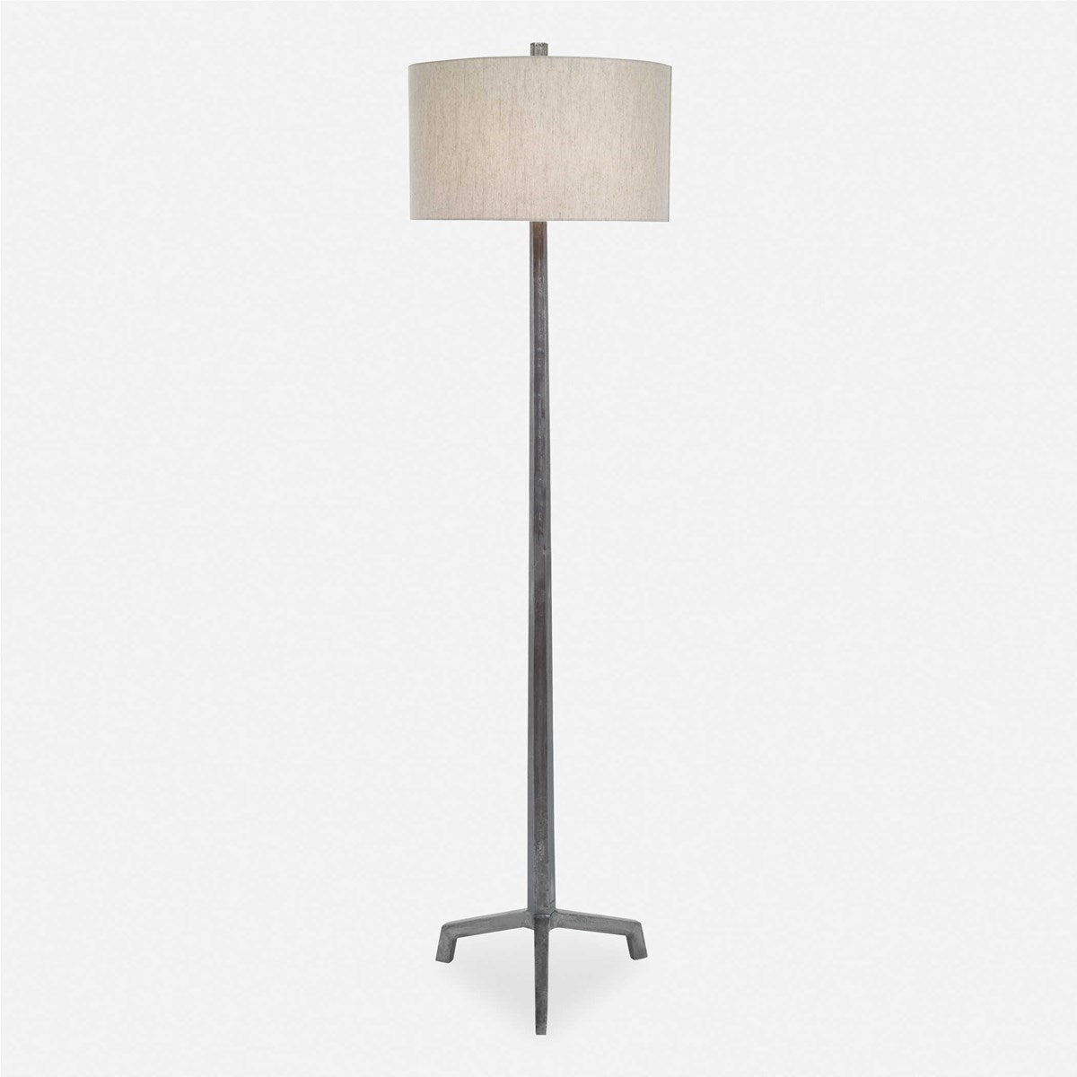 Uttermost Ivor Cast Iron Floor Lamp With Beige Linen Shade - Image 3