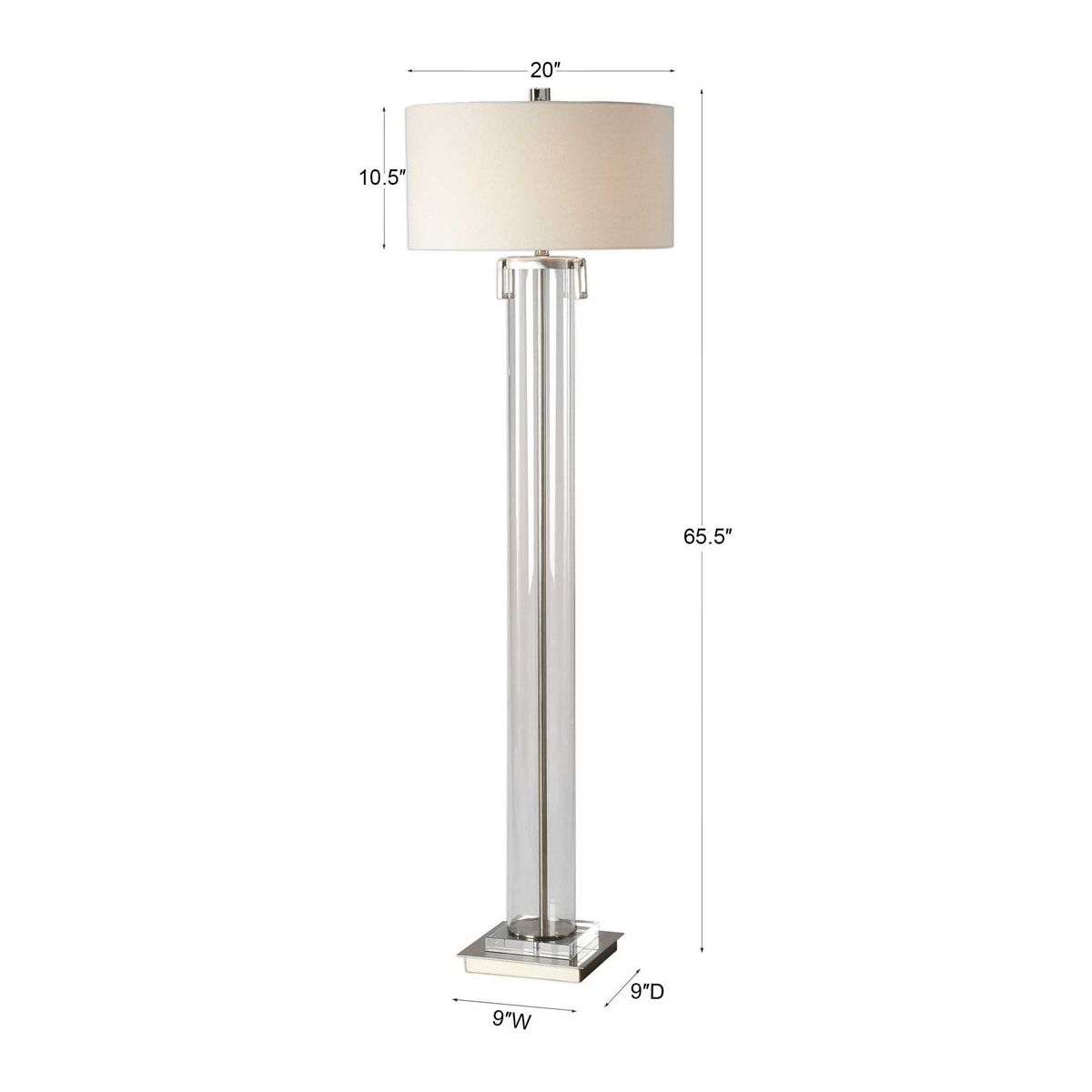 Uttermost Monette Acrylic Floor Lamp With Off-White Linen - Image 3