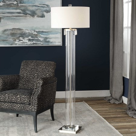 Uttermost Monette Acrylic Floor Lamp With Off-White Linen - Image 1
