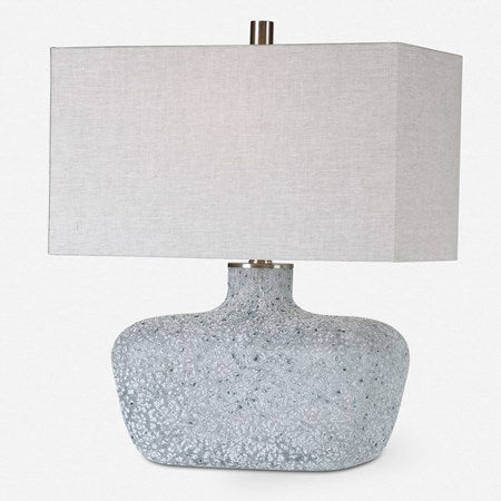 Uttermost Matisse Blue Glass Table Lamp With Gray Linen Shade - Image 2