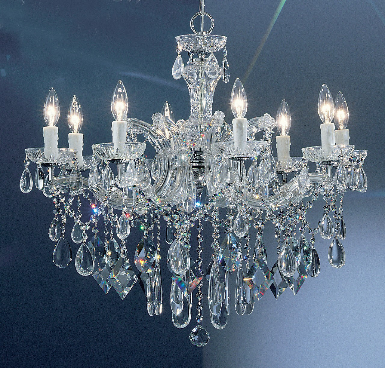 8 Light maria theresa crystal chandelier with clear crystal and Chrome finish - Image 1