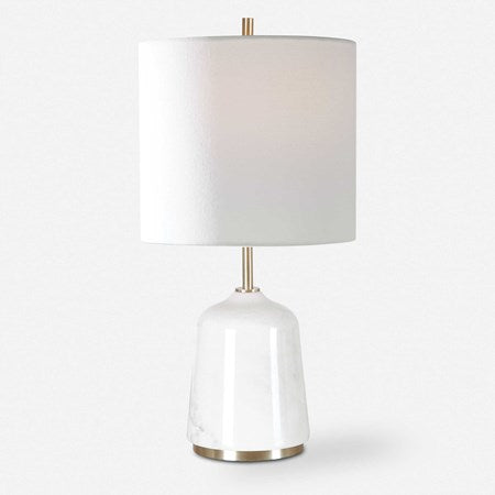 Uttermost Eloise White Marble Table Lamp With Linen Shade - Image 2