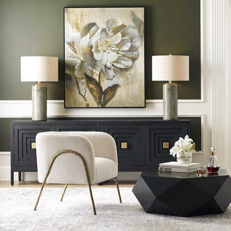 Uttermost Callais Crackled Aqua Blue Glaze Ceramic Table Lamp With Light Beige Linen Shade - Image 3