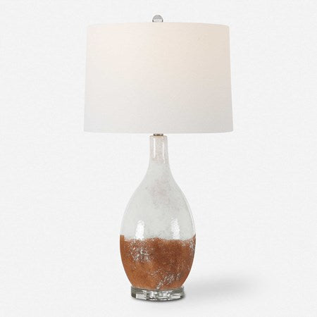 Uttermost Durango Terracotta Rust Ceramic Table Lamp With White Linen Shade - Image 2