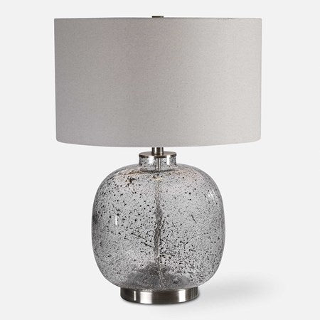 Uttermost Storm Translucent Art Glass Table Lamp With Light Gray Linen Shade - Image 3