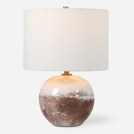 Uttermost Durango Terracotta Rust Ceramic Accent Lamp With White Linen Shade - Image 2