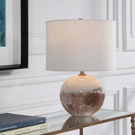 Uttermost Durango Terracotta Rust Ceramic Accent Lamp With White Linen Shade - Image 3