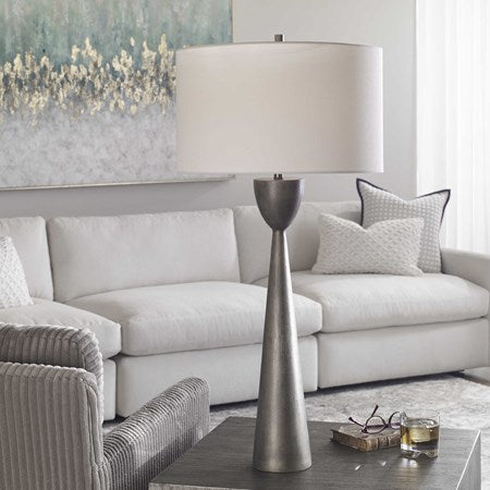 Uttermost Waller Table Lamp With White Linen Shade - Image 1