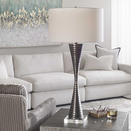 Uttermost Renegade Cast Iron Table Lamp With White Shade - Image 1
