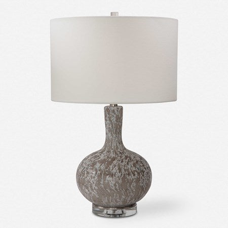 Uttermost Turbulence White, Black and Gray Glass Table Lamp With White Shade - Image 2
