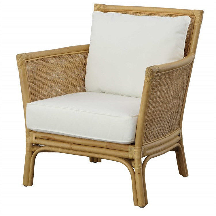 Uttermost Pacific White Performance Fabric Cane Armchair - Image 3