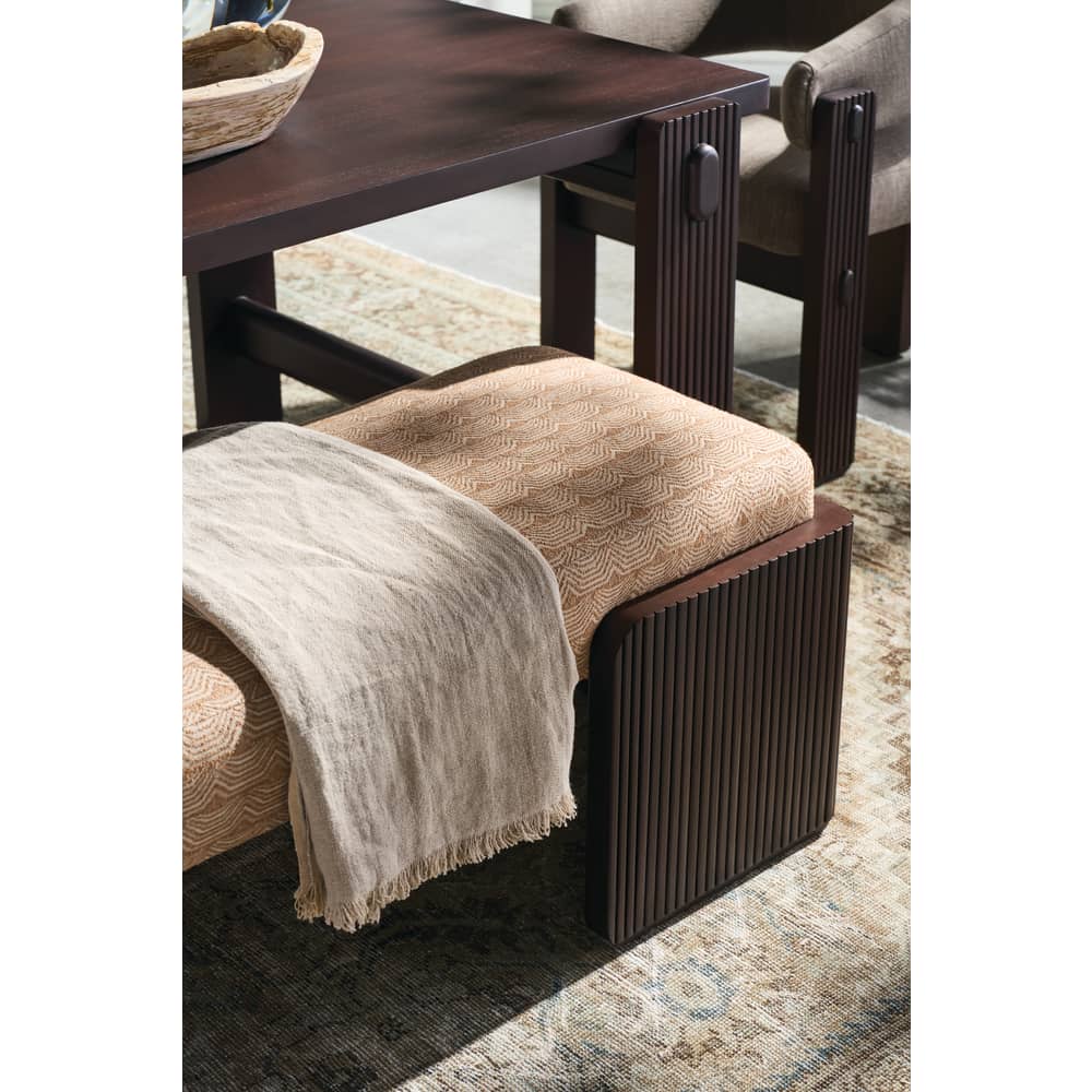 Rowe Furniture Kindred Rectangle Bench ~ Sesame or Godiva Finish ~ Available To Custom Order In All Fabrics - Image 2