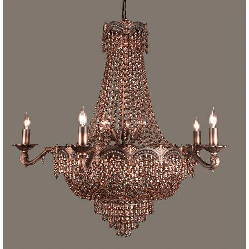 Regency II Roman Bronze Eight-Light Chandelier with Strass Golden Teak Crystal Detail - Image 1