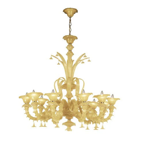 Orillia Chrome / Amber 10 Light Chandelier with Amber Shade - Image 1