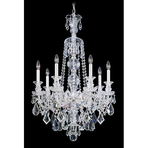 Hamilton Silver Seven-Light Clear Heritage Handcut Crystal Chandelier, 25W x 38.5H x 25D - Image 1