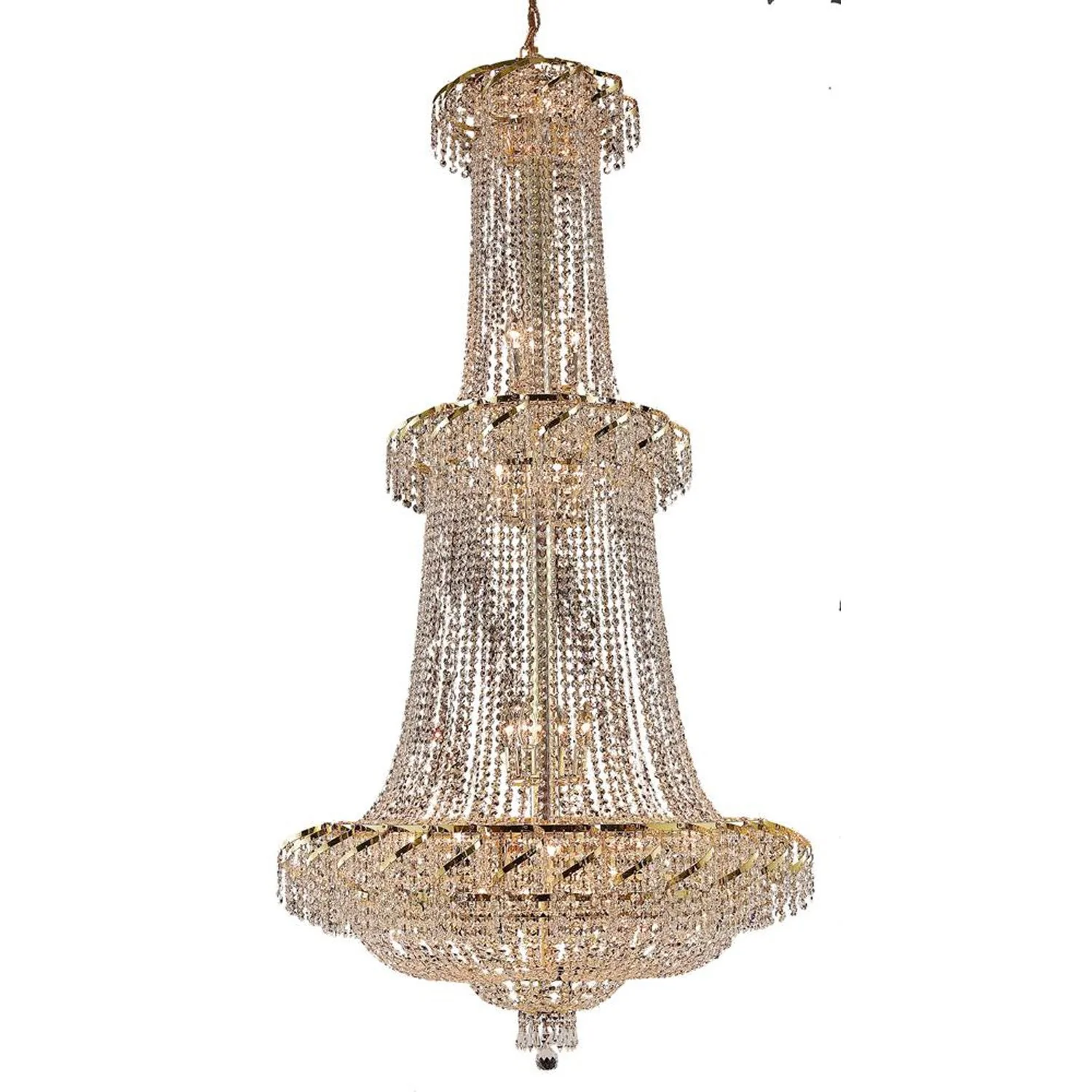 Belenus Gold Thirty-Two Light Chandelier with Clear Royal Cut Crystals - Image 1