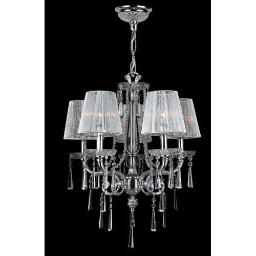 Five-Light Chrome Finish with Clear-Crystals Chandelier - Image 1