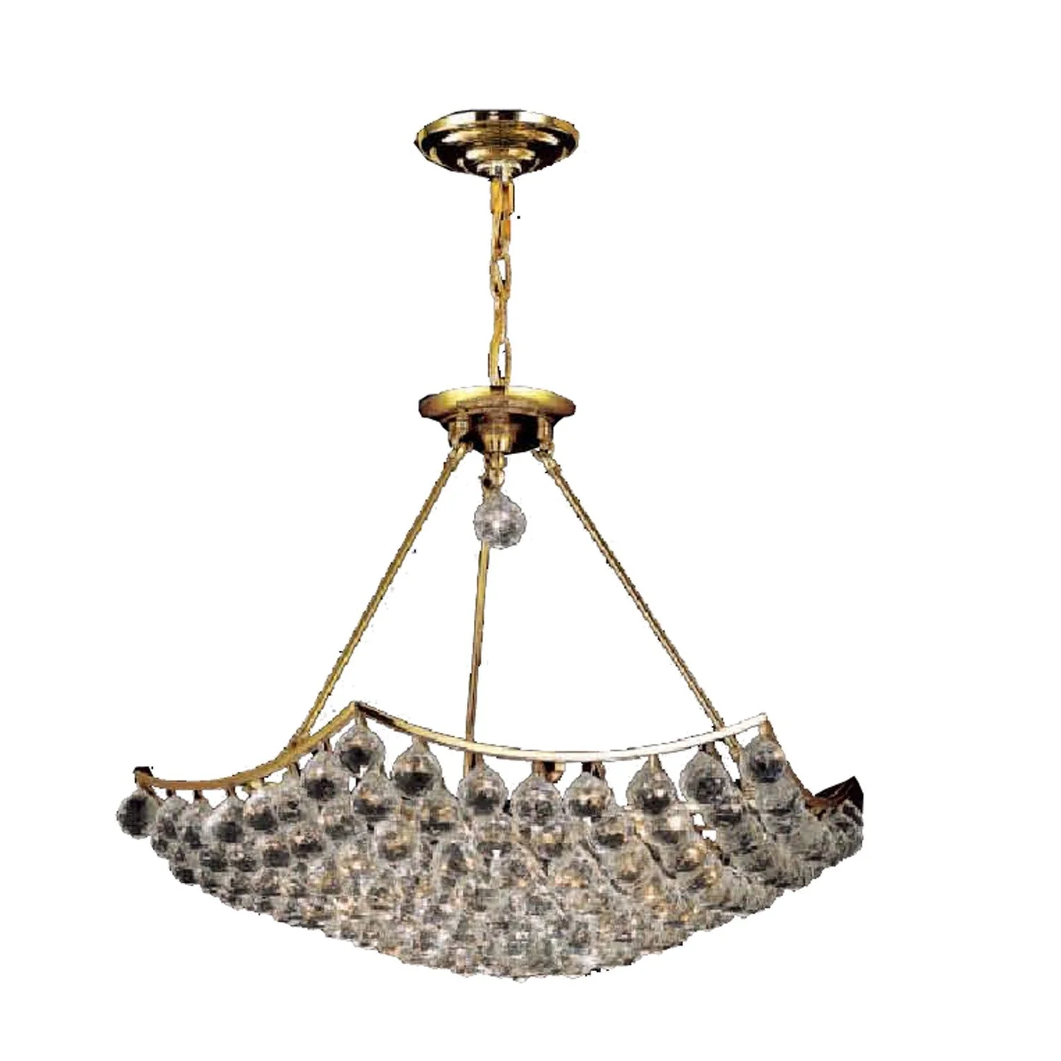 Corona Gold Twelve-Light 26-Inch Pendant with Royal Cut Clear Crystal - Image 1