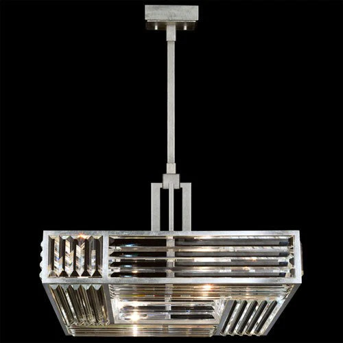 Crystal Enchantment Four-Light Pendant in Silver Leaf Finish - Image 1