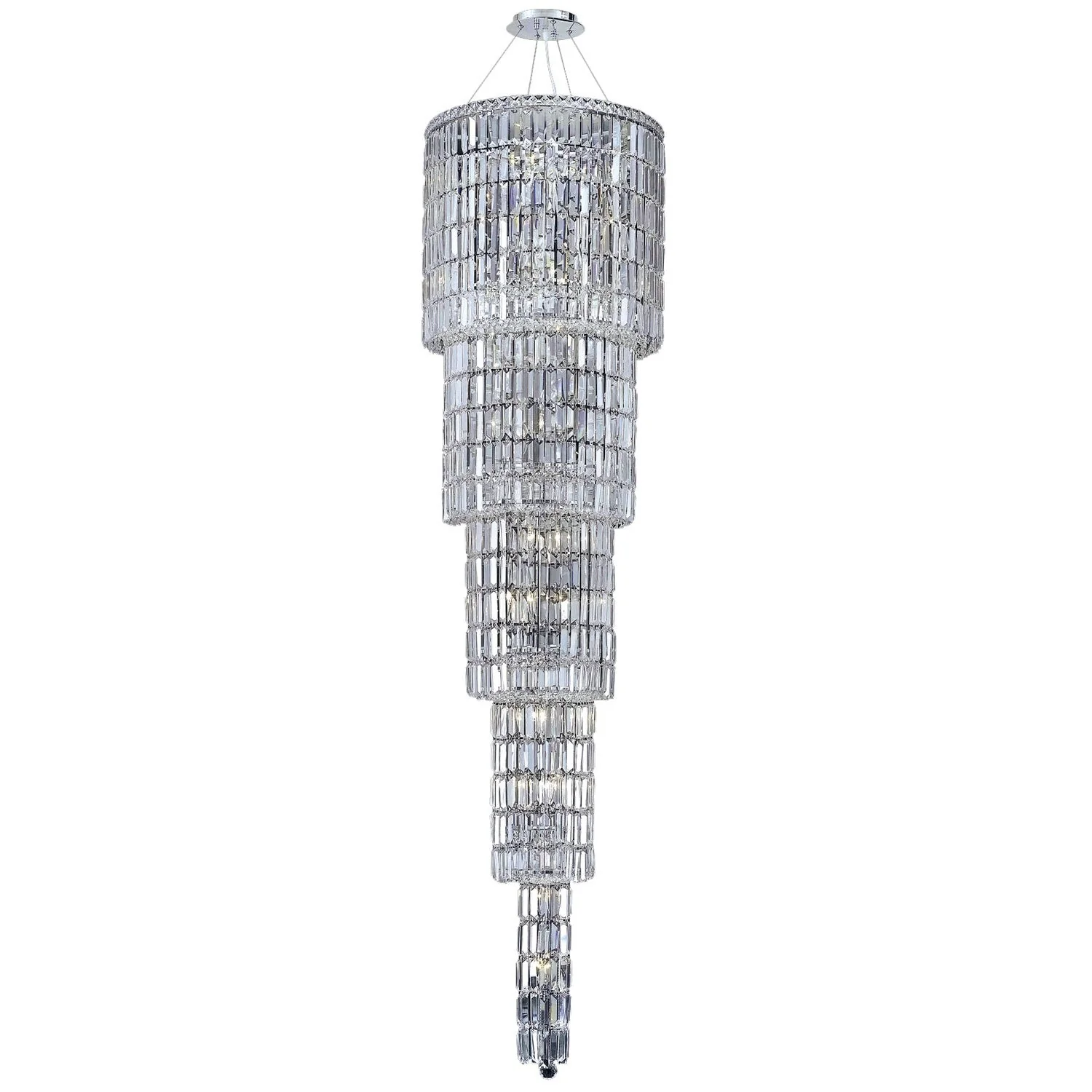 Maxim Chrome Twenty-Two Light 22-Inch Five-Tier Pendant with Royal Cut Clear Crystal - Image 1
