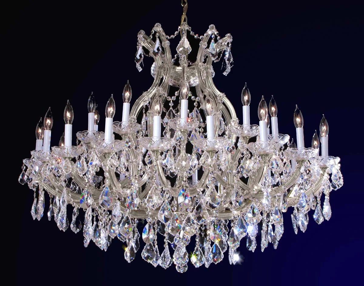 31 Lights Maria Theresa crystal chandelier dressed with clear crystals - Image 1