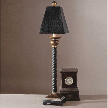 Uttermost Bellcord Buffet Lamp With Antiqued Black Crackle Shade - Image 2