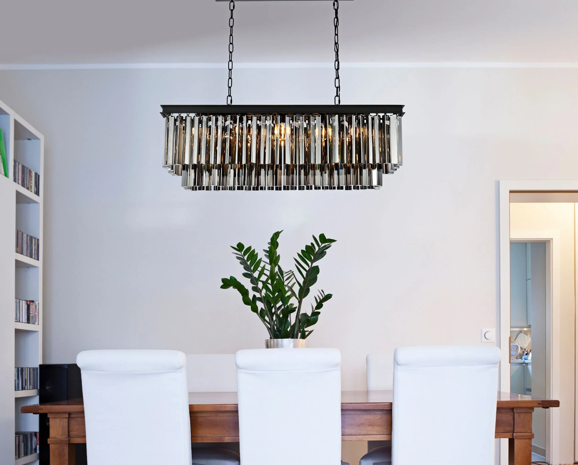 Sydney 12 Lt Matte Black Chandelier (Grey) - Image 1
