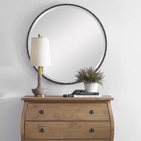 Uttermost Volongo Ivory Stone and Brushed Brass Buffet Lamp With Oatmeal Linen Shade - Image 3