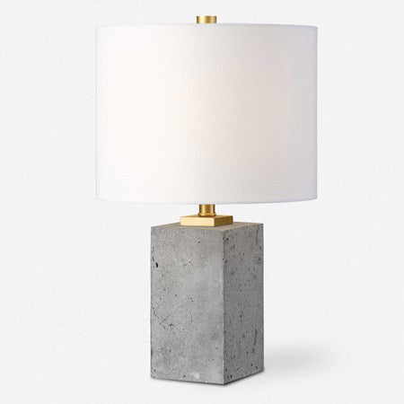 Uttermost Drexel Stained Concrete Accent Lamp With White Linen Shade - Image 3
