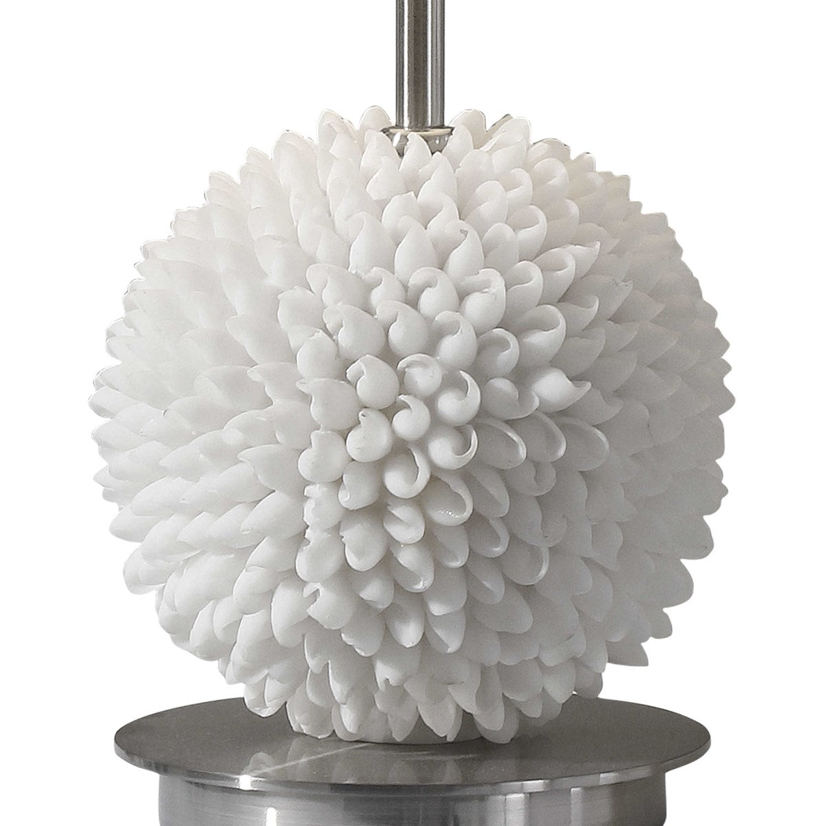 Uttermost Cascara Faux Seashells Sphere Buffet Lamp With Beige Linen Shade - Image 3