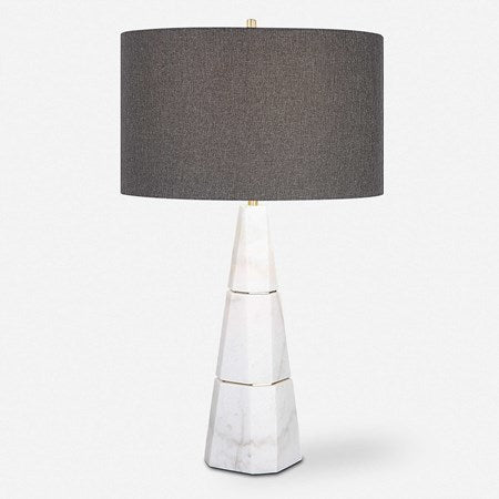 Uttermost Citadel Marble Table Lamp With Charcoal Gray Shade - Image 2