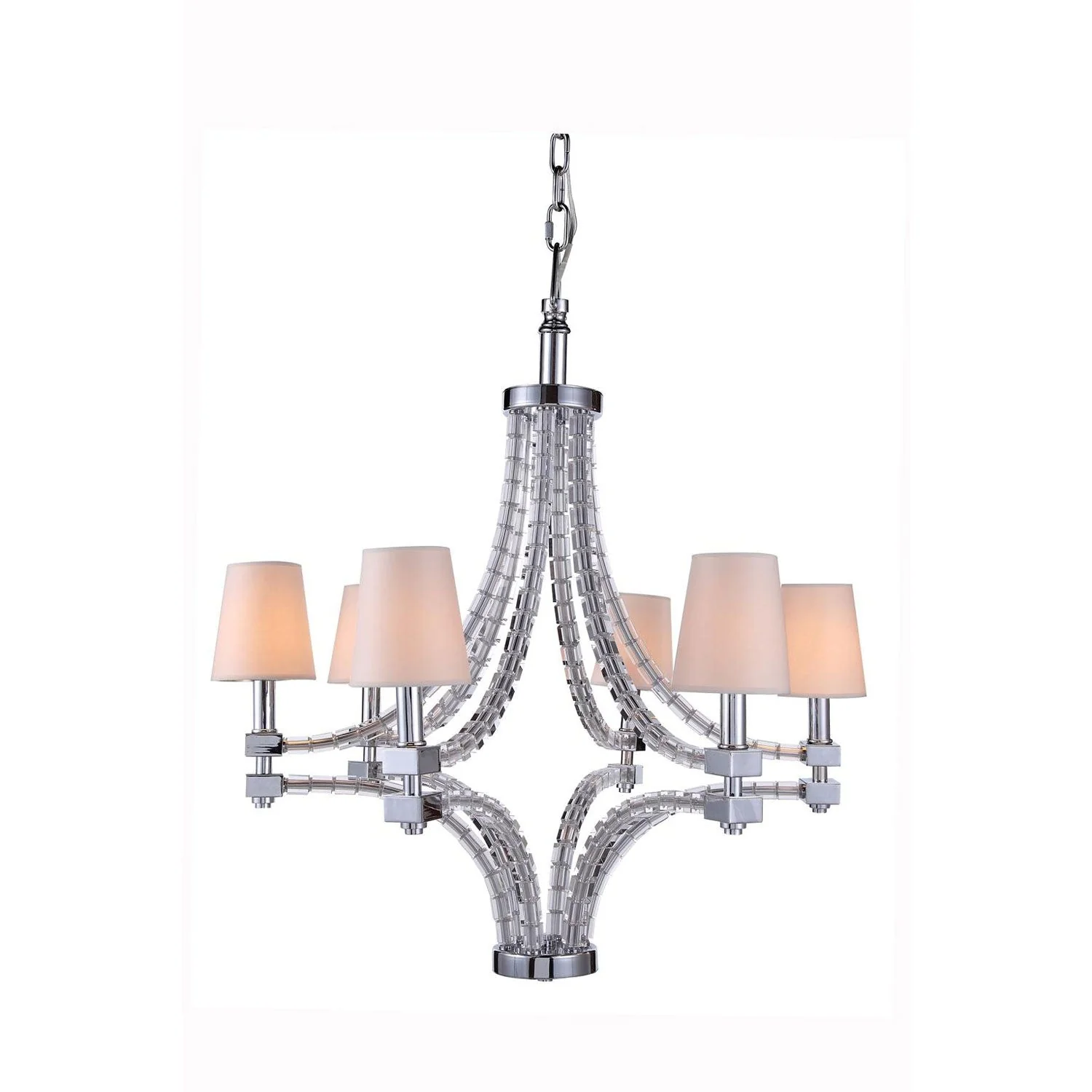 Polished Nickel Thirty-Six-Inch Chandelier - Image 1