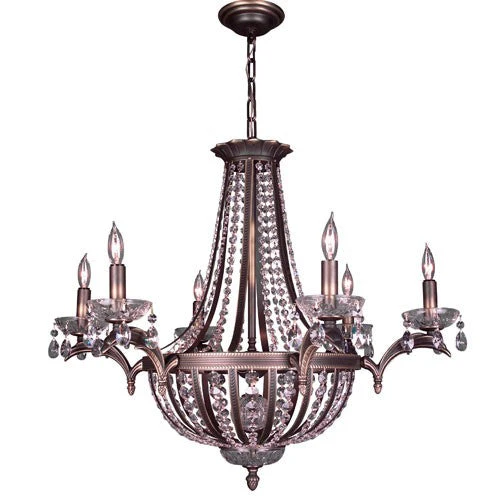 Bronze Twelve-Light 30-Inch Chandelier - Image 1