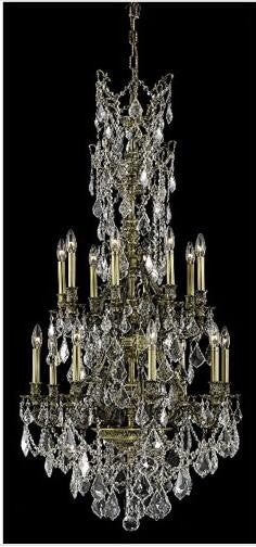 Bronze Sixteen-Light 27-Inch Chandelier with Royal Cut Clear Crystal - Image 1