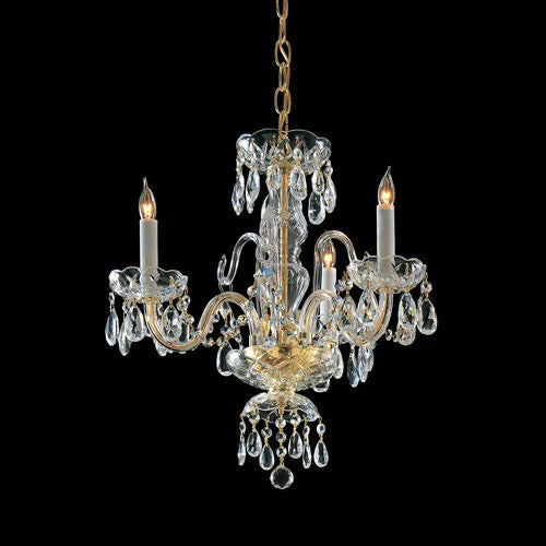 Polished Brass Three-Light Chandelier - Image 1