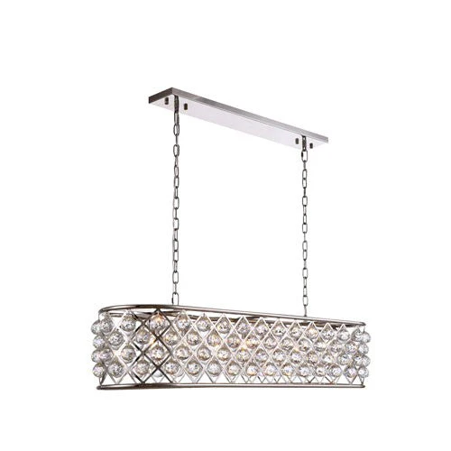 Madison Polished Nickel Seven-Light Pendant with Clear Crystals - Image 1