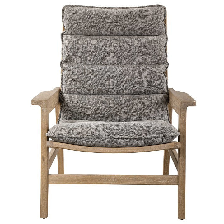 Uttermost Isola Charcoal Gray Fabric Scandinavian Style Wood Accent  Chair - Image 2