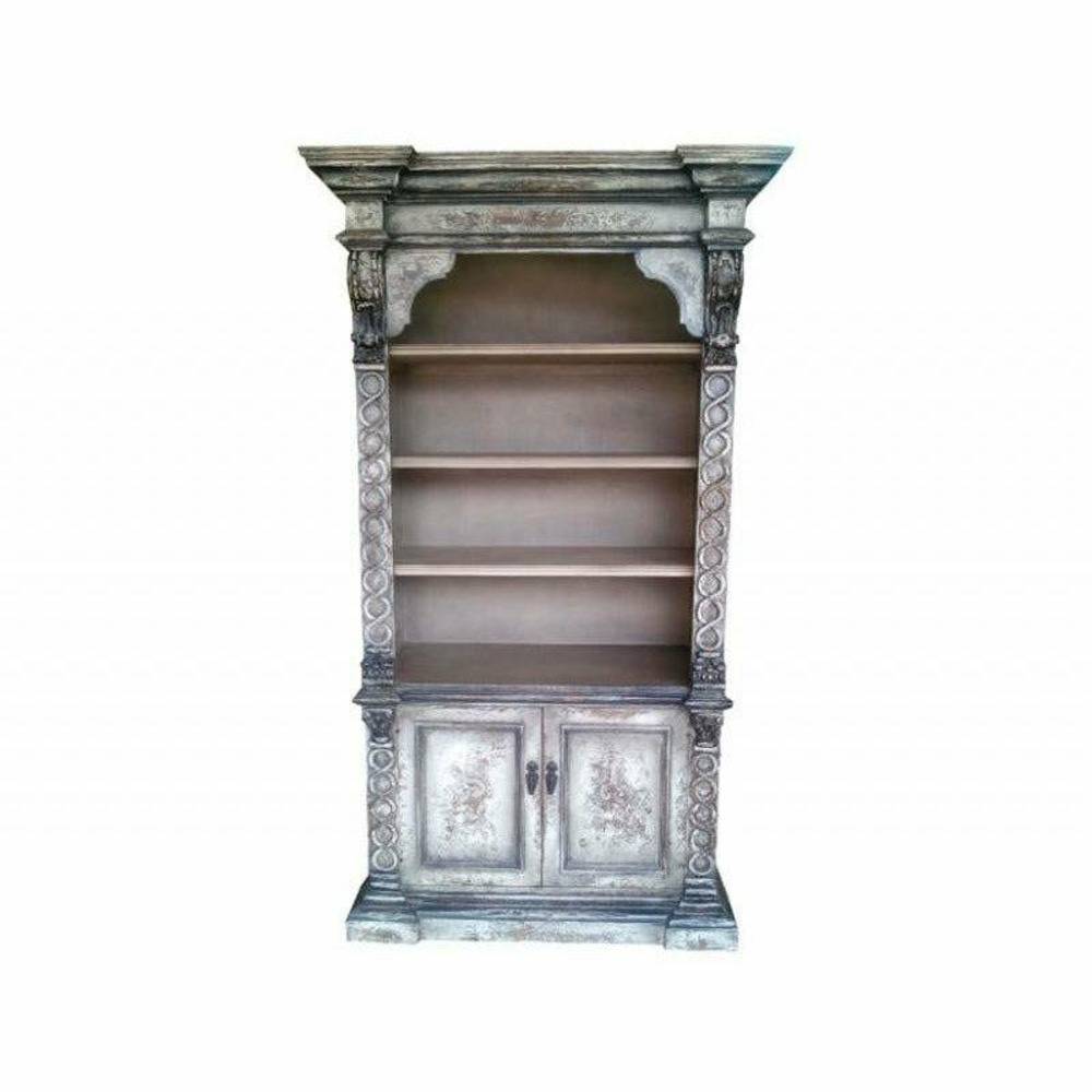 Casa Bonita Peruvian Hand-Painted Carved Wood Trenzas Bookcase