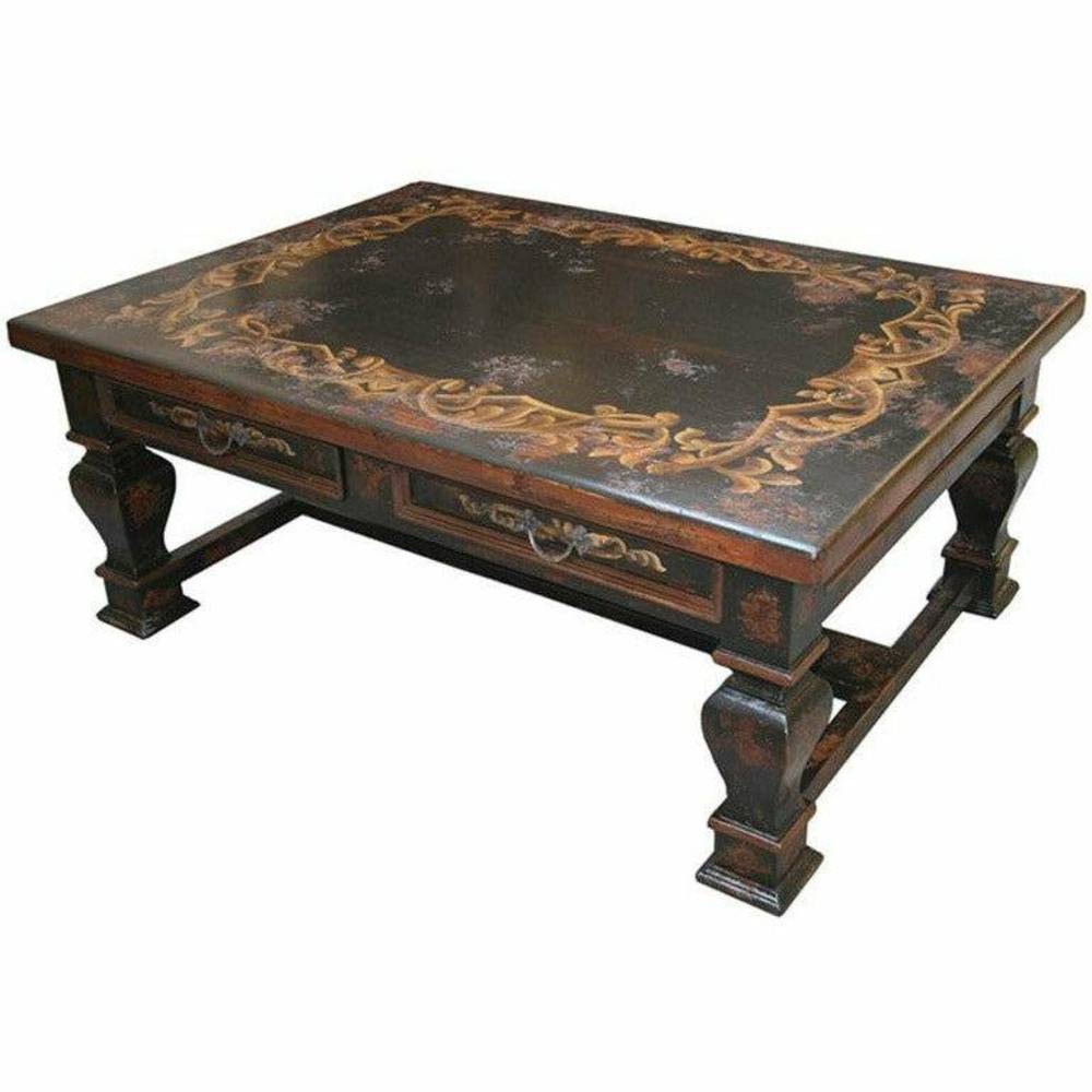 Casa Bonita Peruvian Hand-Painted Carved Wood Encanto Coffee Table - Image 1