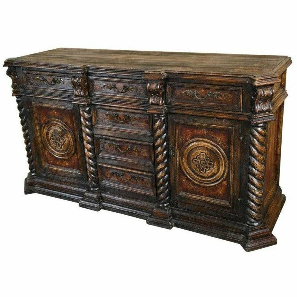 Casa Bonita Peruvian Hand-Painted Carved Wood Astoria Buffet - Image 1
