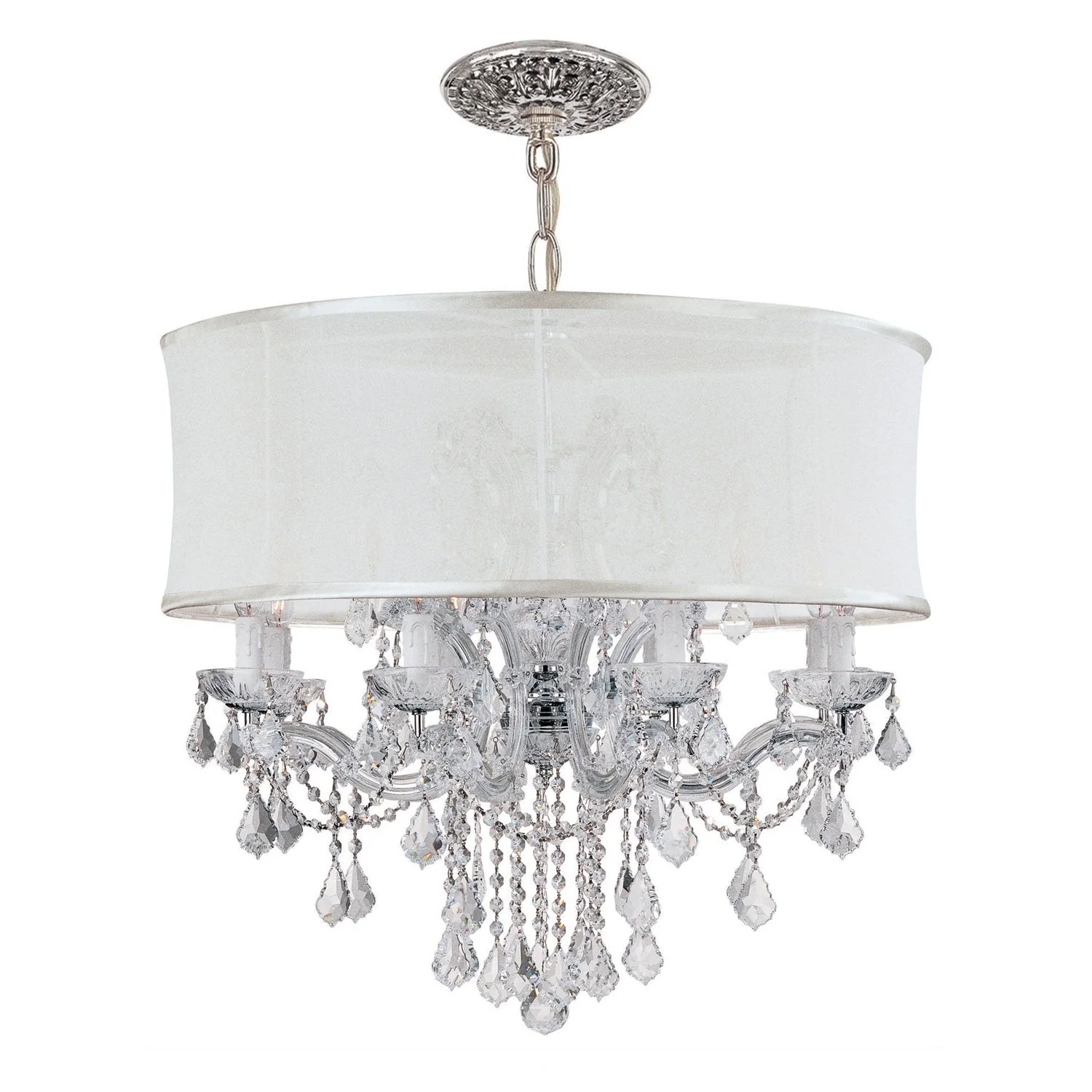 Polished Chrome Twelve-Light Chandelier with Swarovski Strass Crystal - Image 1