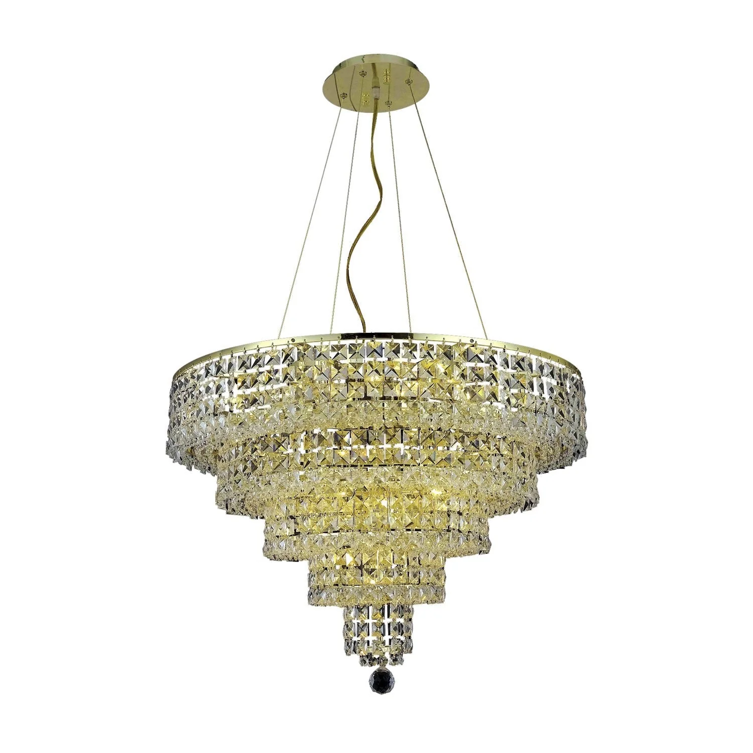 Maxim Gold Fourteen-Light Chandelier with Clear Royal Cut Crystals - Image 1