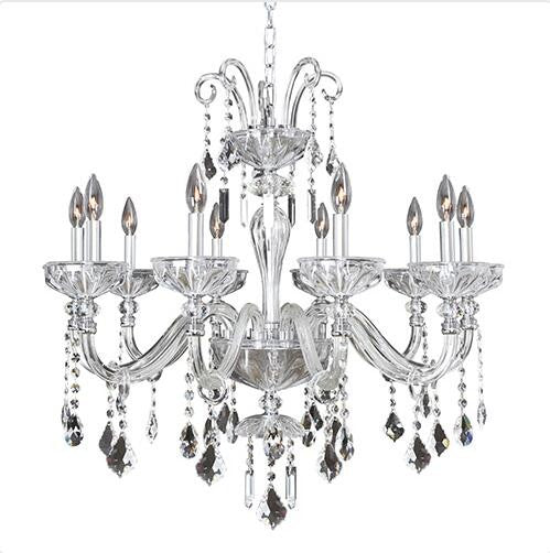 Chrome 10-Light 32-Inch Wide Chandelier with Firenze Clear Crystal - Image 1