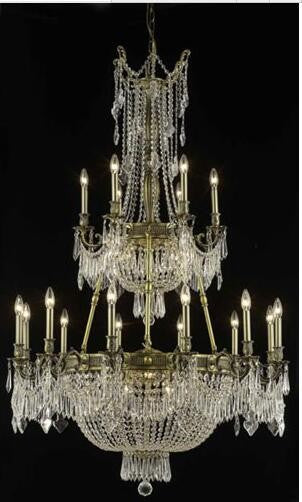 Bronze Twenty-Seven Light Chandelier with Clear Royal Cut Crystals - Image 1