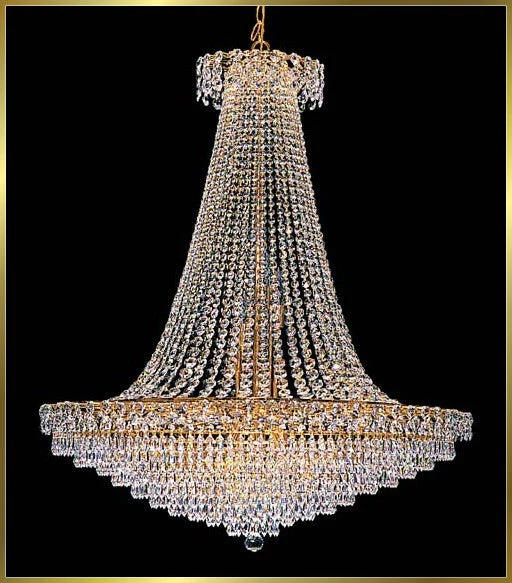 Gold plated crystal chandelier empire style for foyer - Image 1