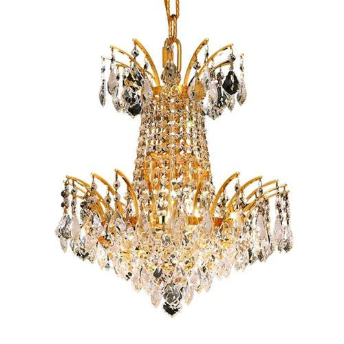 Victoria Gold Four-Light Chandelier with Clear Royal Cut Crystals - Image 1
