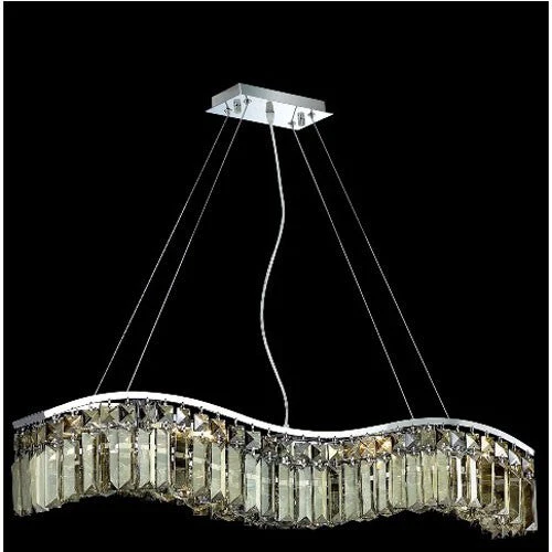 Contour Chrome Six-Light 5-Inch Island Pendant with Swarovski Strass Golden Teak Smoky Crystal - Image 1