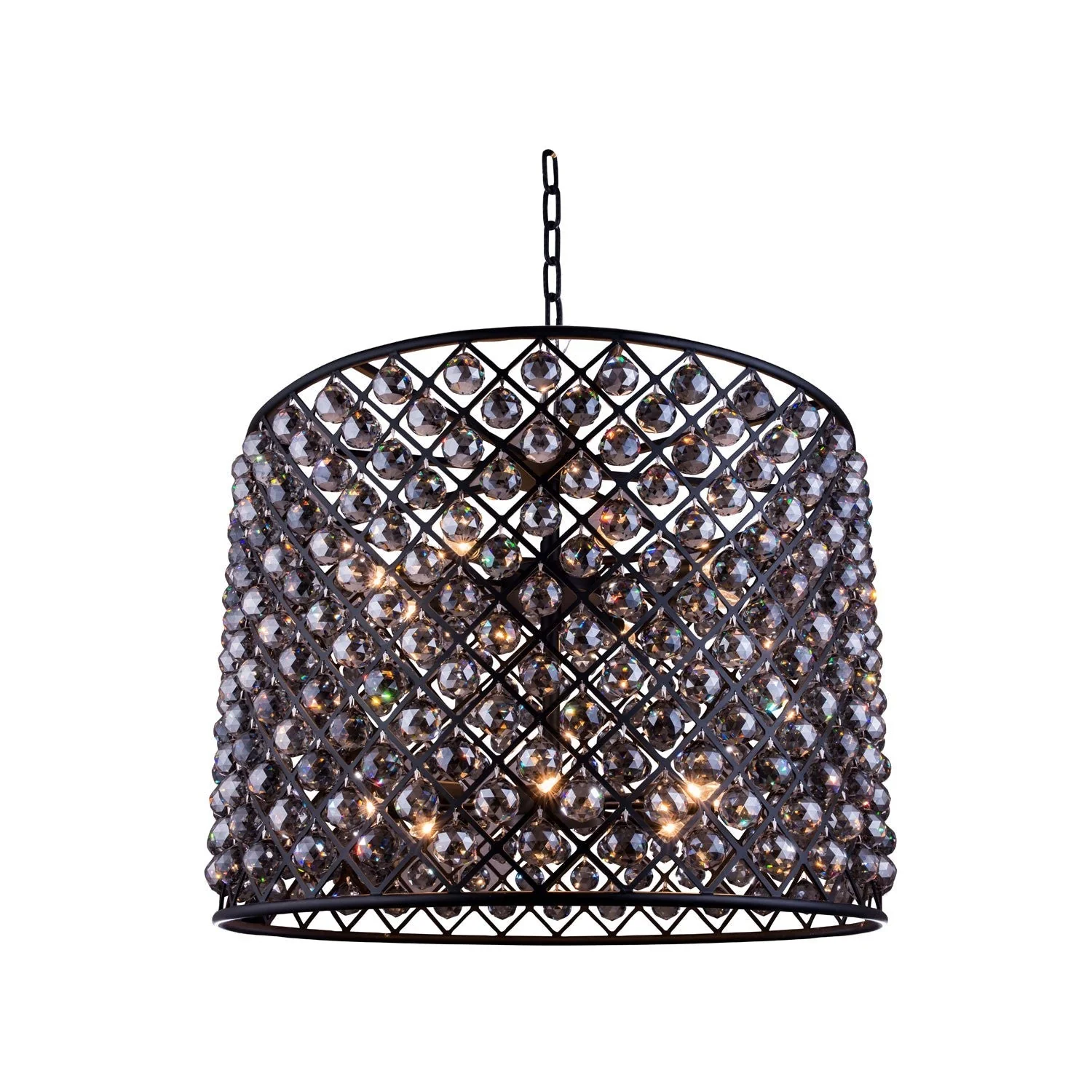Madison Mocha Brown Twelve-Light Pendant with Royal Cut Silver Shade Crystals - Image 1