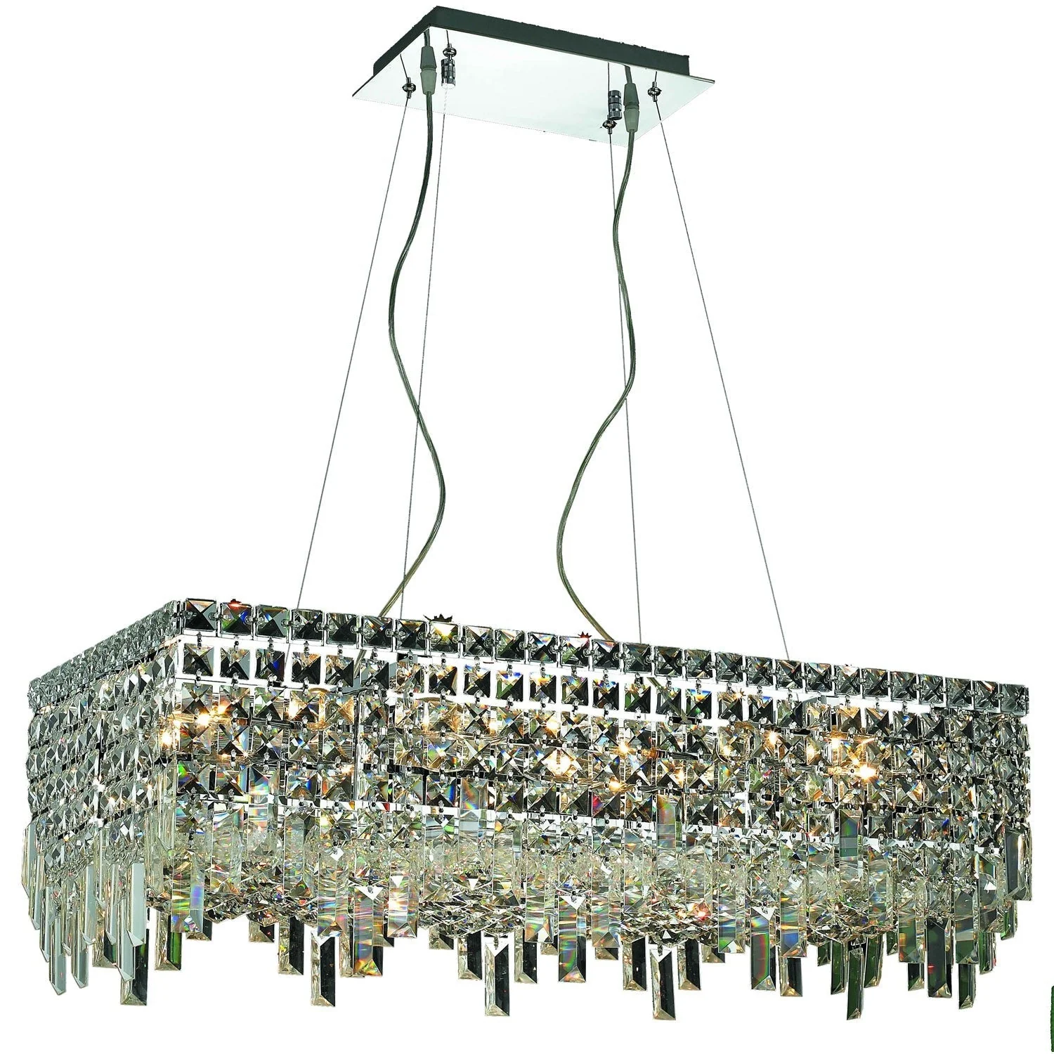 Maxim Chrome Sixteen-Light 14-Inch Island Pendant with Royal Cut Clear Crystal - Image 1